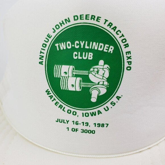 John Deere Trucker Hat Tractor Expo Vintage 1987 Iowa Corded Snapback Foam Mesh - Picture 2 of 11